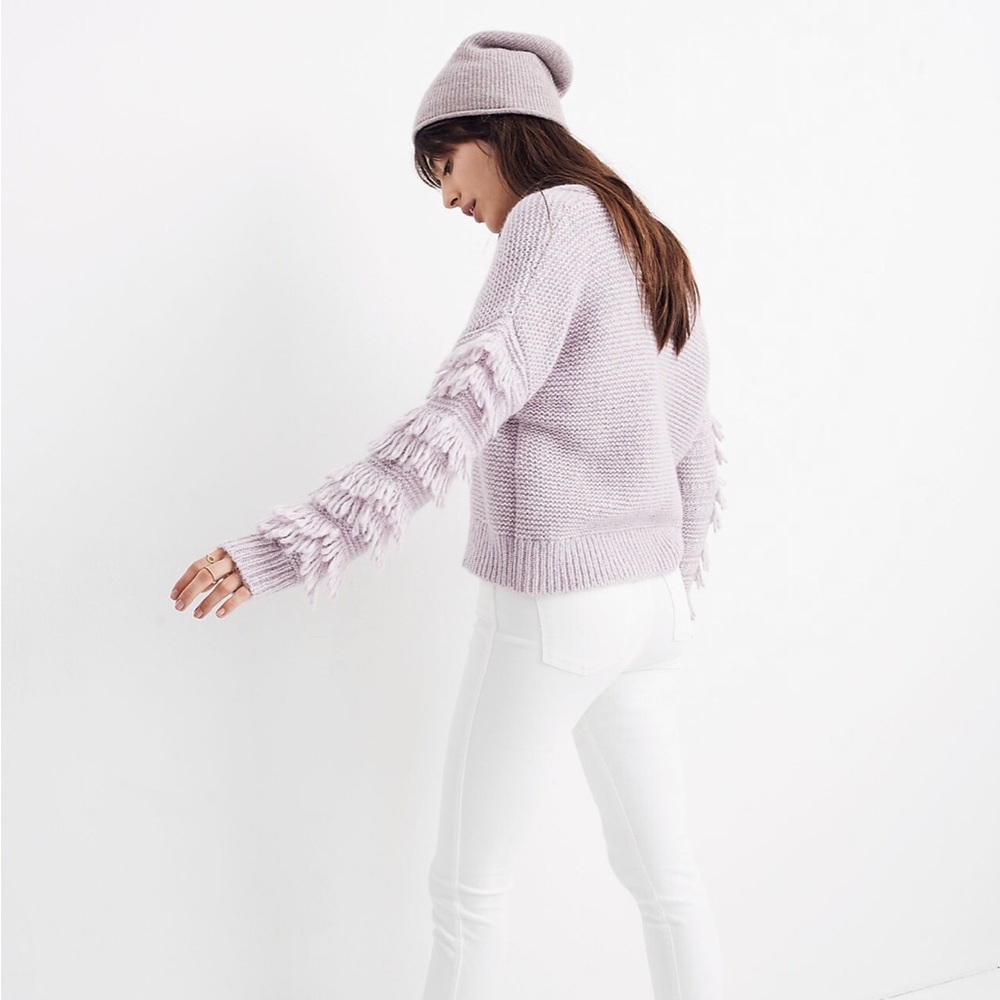 Madewell Fringe-Sleeve Pullover Sweater L - Picture 5 of 8